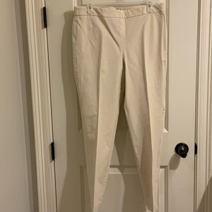 Talbots Chatham Ankle Ivory Trousers